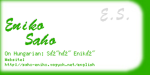 eniko saho business card